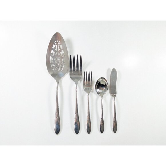 Art Deco Silver Plated Flatware Set - Lady Hamilton Oneida, 55-Piece + box - Picture 8 of 10